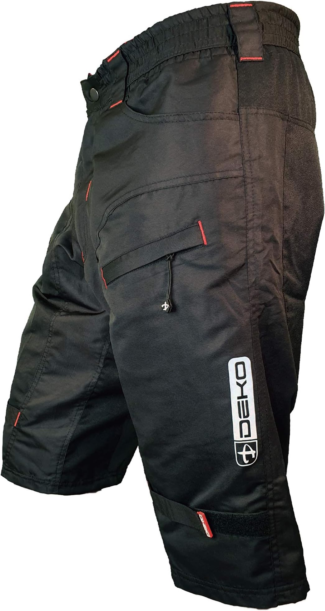 Baggy Men’s Cycling Shorts DEKO Phobos Cycle Black Loose-fit Short Trousers Suitable for Biking, Riding or Hiking , Walking Gym Outdoor Activities Training and MTB Camping