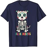 Cute Pitbull Dog Sugar Skull Fun Dia de Muertos Calavera T-Shirt