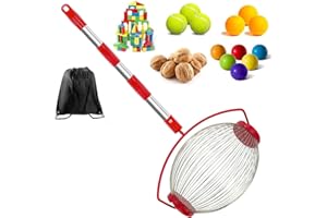 MELVTATA Large Nut Gatherer Rolling Nut Harvester Ball Picker Adjustable Outdoor Manual Tools Picker Collector Walnuts Pecans Golf Nerf Darts and Ball 1'' to 3'' in Size (New Oval)