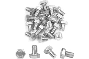 MroMax 20Pcs M8 x 12mm Hex Head Screws Bolts, 304 Stainless Steel 18-8, Fully Threaded, External Hex Drive, for Mounting Chair, Handles, Rail, Pump, Wheels, Antenna Parts, Boat and Plastic Bumpers