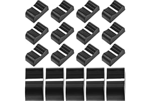 SOLUSTRE 20pcs Black Fader Knobs Replacement Slider Caps for Mixer Console 4mm Shaft Volume Control Push Butt