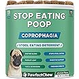 PAWFECTCHEW No Poop Eating for Dogs - Stop and Prevent Coprophagia - Dog Poop Eating Deterrent & Prevention - Digestive Enzymes + Probiotics for Gut Health - Breath Freshener - 120 Chews