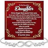 Mapileng To My Daughter Bracelet From Dad And Mom With Heartfelt Message & Elegant Box, Valentines Day Gifts For Daughter, Bracelet Gift From Daddy Mommy On Birthday, Graduation, Wedding, Christmas