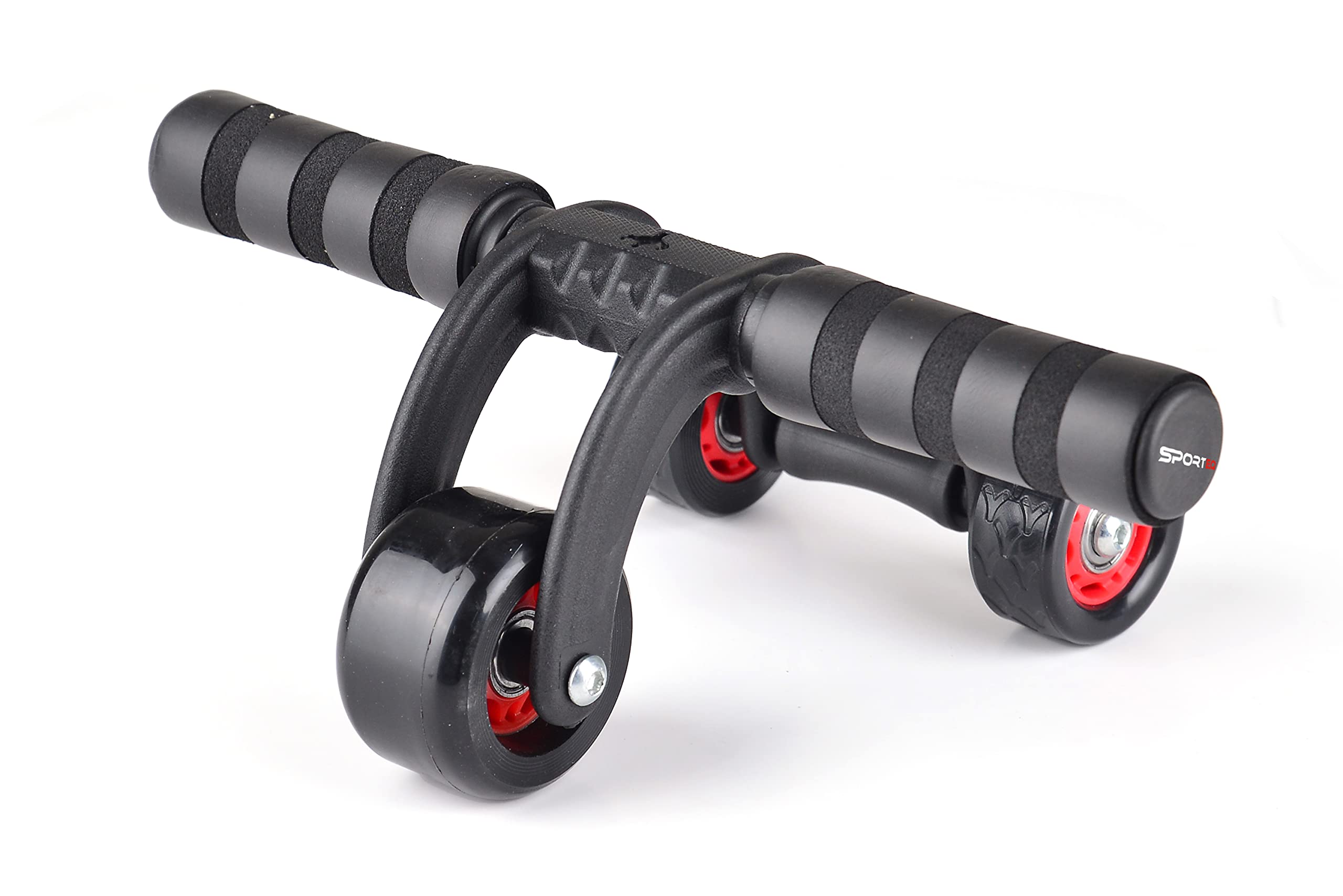 Sporteq Triangular Push Ups Abdominal Wheel Roller, Black