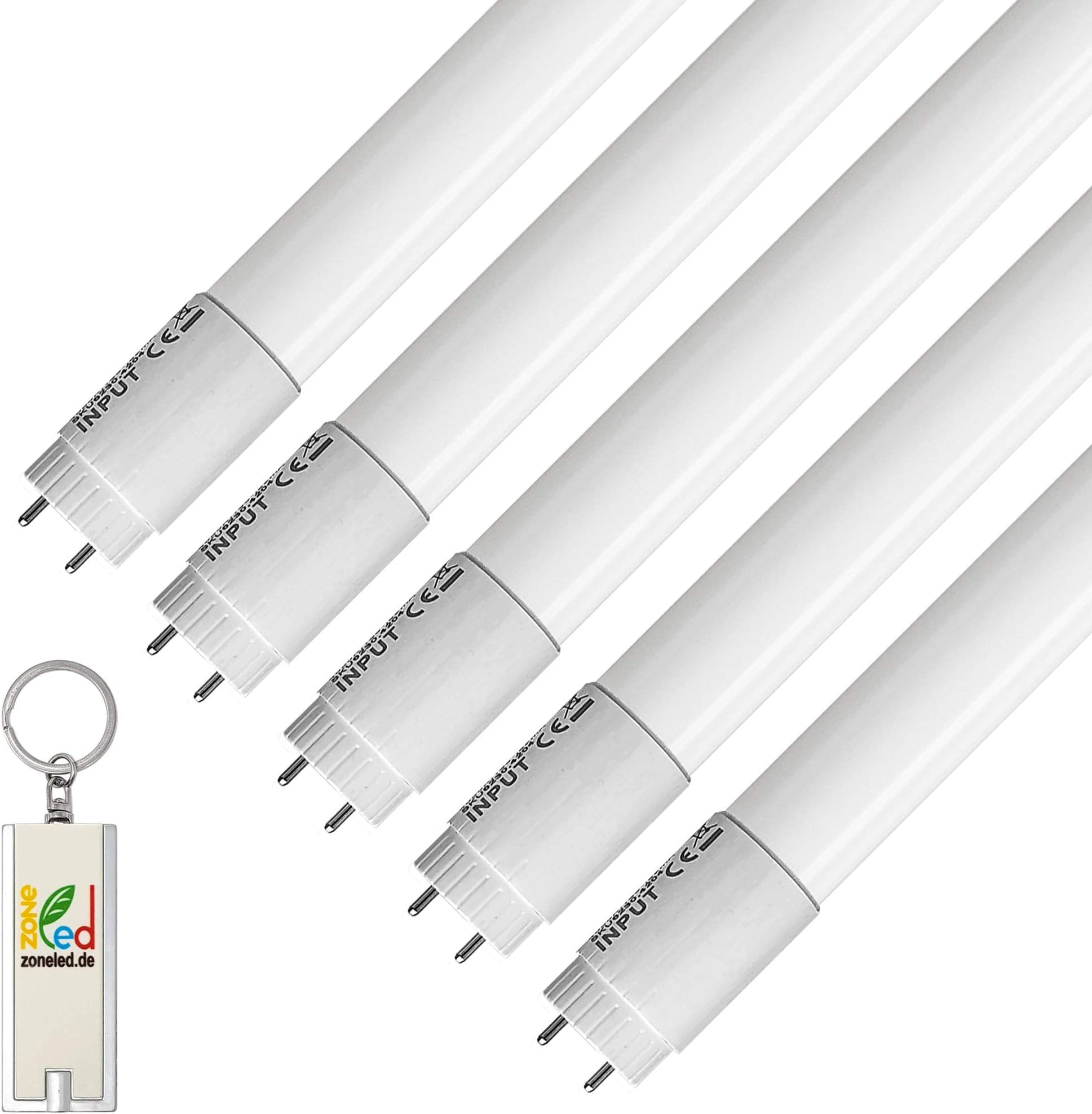 ZoneLED Set of 5-120 cm T8 G13 18W (Replaces 36W Gas Tube) - White 6400K - 200° Beam Angle