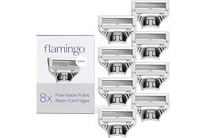 Flamingo Pubic Women's Pubic Razor Refill Cartridges, 8 Women's Razors for Shaving Bikini Line