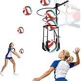 HVDI Automatic Volleyball Spike &amp; Serving Trainer, Height Adjustable Volleyball Setter Training Equipment Hitting Trainer Holder, Indoor &amp; Outdoor Volleyball Training Aid for Solo/Team Practice