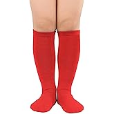 Zando Kids Soccer and Baseball Knee High Socks - Girls Cotton Long Seamless Socks for 3-12 Years