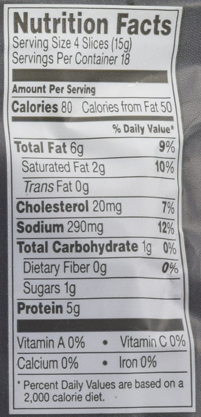 Bacon Nutrition Label