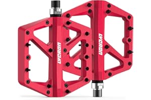 LYCAON Bike Pedals - Mountain Cycling Non-Slip Bicycle MTB Pedal, Durable Nylon Nylon with Fiber Flat Pedals for 9/16" Sealed