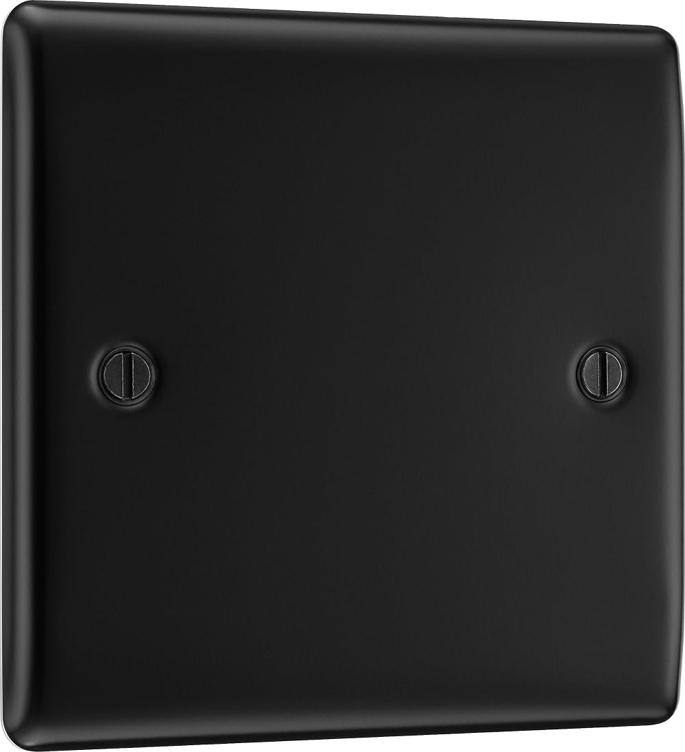 BG Electrical Single Blank Plate - British General Nexus Slim Matt Black