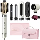 6-in-1 Hair Styler, 110,000 RPM Hair Dryer with Auto-Wrap Curlers, Blow Dryer Oval Brush & Volumizer, Hot Air Styler for Fast Drying,Curling, Smoothing & Volume, Air Styler with Travel Case
