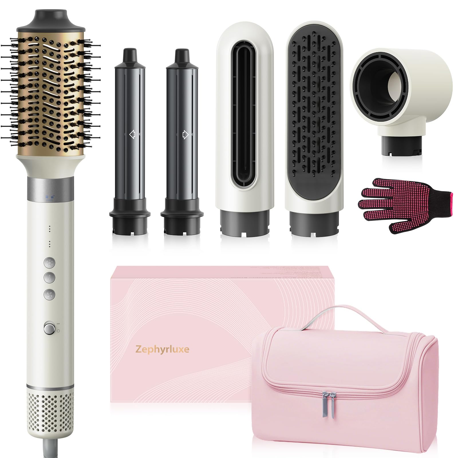Photo 1 of 6 in 1 Air Wrap Hair Styler, 110,000 RPM Hair Dryer Brush with Auto-Wrap Curlers, Oval Brush & Volumizer, Hot Air Styler for Fast Drying,Curling, Smoothing & Volume, Air Styler with Travel Case
