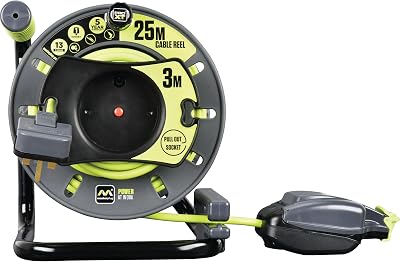Masterplug Pro-XT Reverse Open Cable Reel 25m IP54 Socket 3m Lead Green