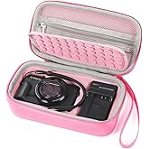 Seracle Camera Bag Carrying Case Compatible with Canon G7X Mark III/ G7X Mark II Digital Camera, Hard Bag Suitable for Travel and Home Storage (Pink)