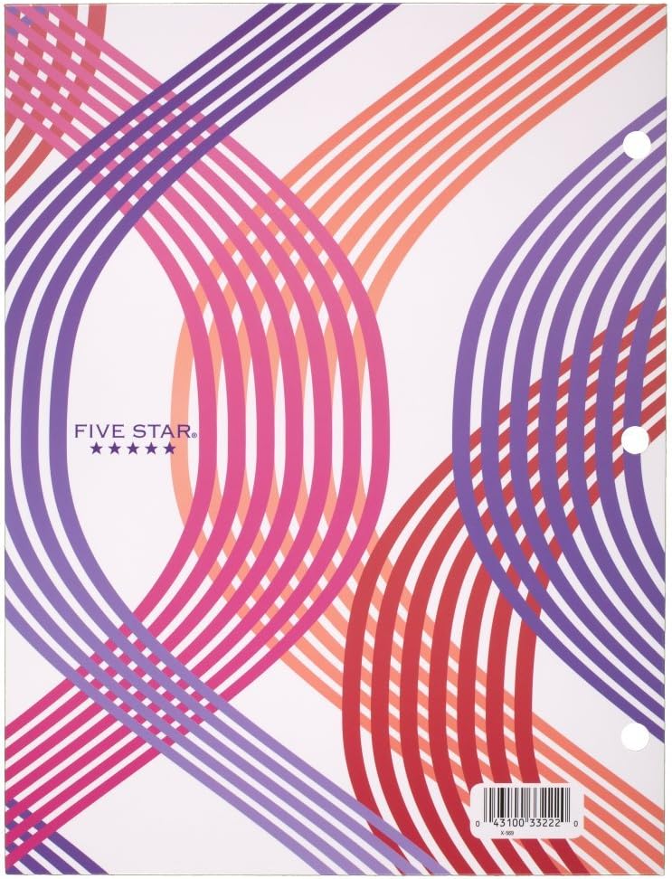 Five Star 4-Pocket Folder, 9-3/8" x 12" x 1/8", Design Selected for You, 1 Count (33222): Office Products