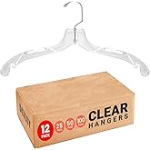 DEILSY™ Clear Plastic Hangers 12 Pack Durable Clothes Hanger for Wardrobe Organization, Essential Plastic Hanger for Garments, Versatile Coat Hangers for Home and Retail Use
