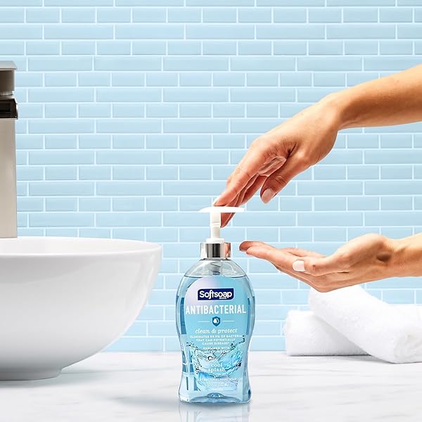 SOFTSOAP ANTIBACTERIAL LIQUID HAND SOAP PUMP, CLEAN & PROTECT, COOL SPLASH – 11.25 FL. OZ