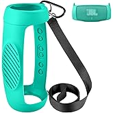 Silicone Case Cover for JBL Charge 5 Waterproof Portable Bluetooth Speaker, Travel Carrying Protective Gel Soft Skin (Teal)