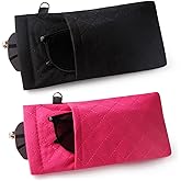 DQbhzh Double Glasses Cases Soft Eyeglass Case For Women Men Squeeze Top Sunglasses Case Travel Glass Pouch With Clean Cloth