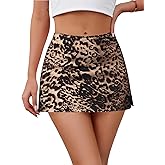 Skorts Skirts for Women Sexy Mid-Waisted Side Split Y2k Mini Skorts with Shorts