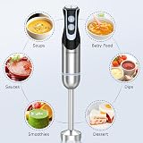 FRESKO 1200W Hand Blender 12 Speeds Turbo Stainless Steel Beaker 700ml BPA-Free view 7