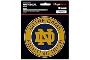 LOGO BRANDS Notre Dame Fighting Irish NCAA Team Logo Vinyl Sticker–Officially Licensed ND 4 Inch Heavy Duty Decal for Indoor or Outdoor–Use for Laptops, Coolers & Notebooks–Show Your Fighting Irish Pride