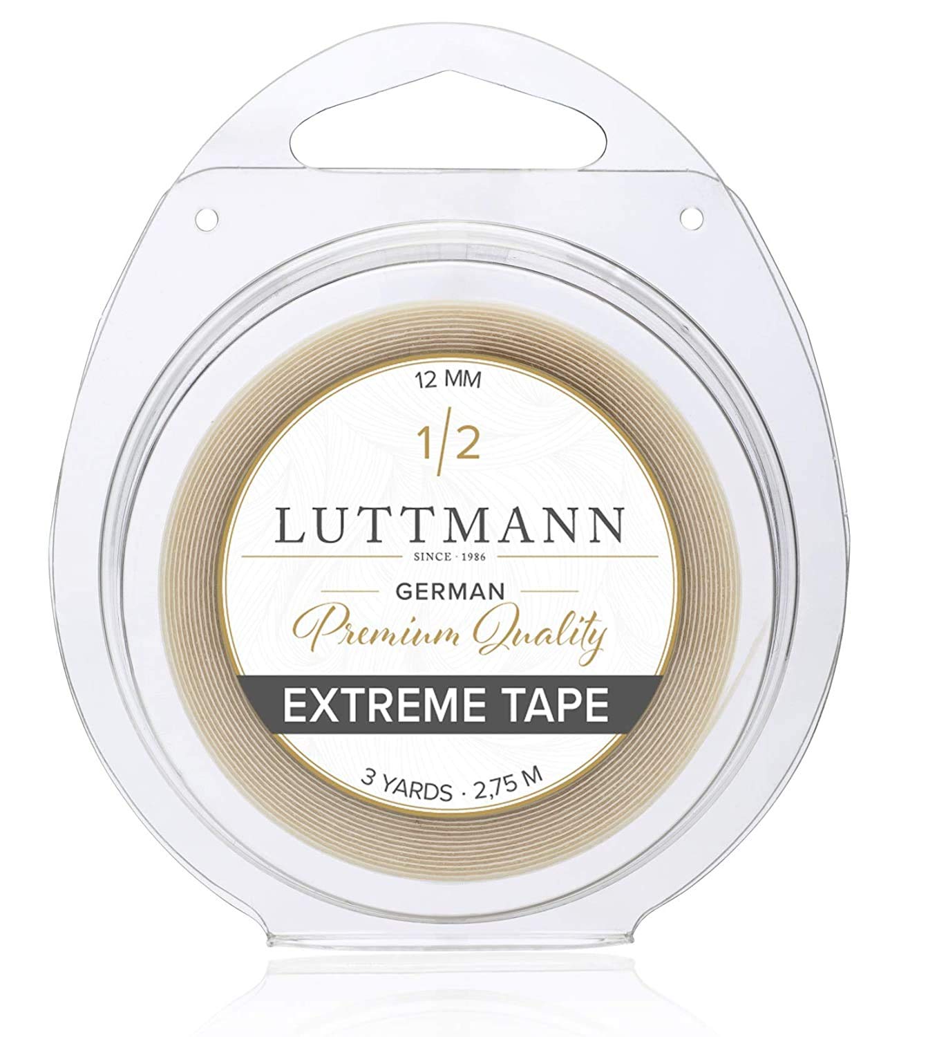 LUTTMANN® Extreme Tape 12 mm Premium Quality Extreme Hold Adhesive Tape Adhesive Roll Lace Front Transparent for Hair Systems, Hairpieces, Wigs, Toupets & Extensions