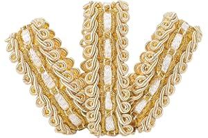 FINGERINSPIRE Gimp Braid Trim 5/8"(W) x 12.5 Yards(L) Gold Polyester Ribbon Woven Fringe Trim for Costume DIY Crafts Sewing Jewelry Making Home Decoration