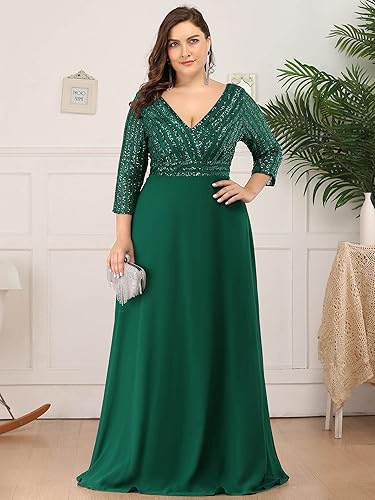 curvy evening dresses Curvy Long Sleevess Open Back Mermaid Evening Dresses