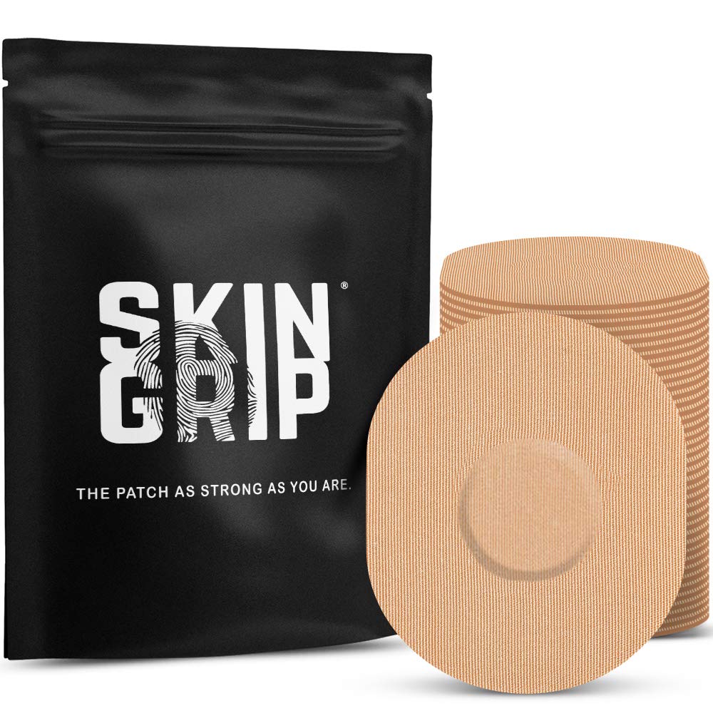 Skin Grip CGM Sensor Patches Compatible with Medtronic Guardian (20-Pack), Waterproof & Sweatproof for 10-14 Days, Pre-Cut Adhesive Tape, Continuous Glucose Monitor Patch, Tan