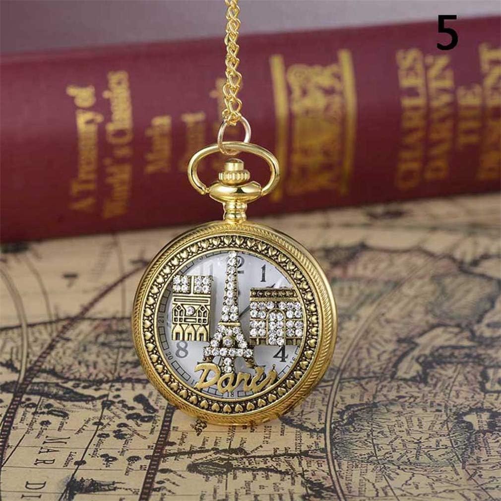 Women Lady Girl Quartz Pocket Watches Set Auger Watches Necklace Chain Round Pendant Vintage Christmas Gift LL@17