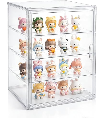 Vitrine Acrylique Empilable 3 Niveaux Avec Porte Magnétique – 36x13x27 Cm – Protection Antipoussière Pour Figurines Et Collections