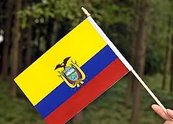 Ckexin 25Pack Small Ecuador Flag Handheld Mini