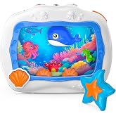 Baby Aquarium Toy Sleep Soother, Tummy Time Toys &amp; Crib Toy, Sea Animal Sensory Musical Crib Soother for 6 Months, Dream Baby Soother with Light &amp; Soothing Sound for Crib Car Seat Travel, Blue