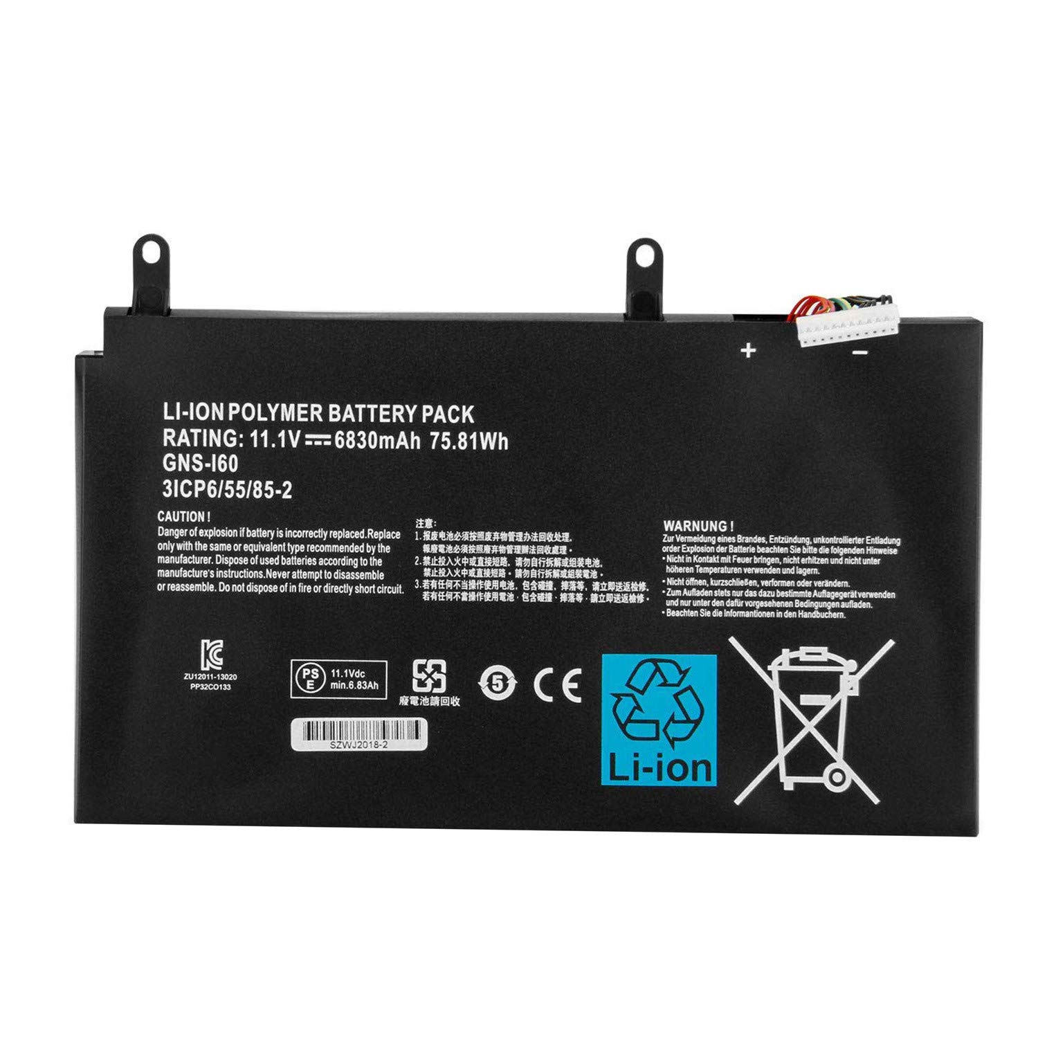Hubei GNS-I60 GNS-160 961TA010FA 31CP6/55/85-2 Laptop Battery For GIGABYTE P35K P37X P57X P35G P35N P35W P35X P37K P37W P57W Series(11.1V 75.81WH)