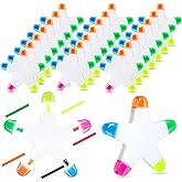 Geyee 24 Pcs Cute Star Highlighters Gifts Bulk 5 in 1 Colors Pens for Kid | Watercolor Cute Fluorescent Pens, Essential Stationery for Office Stationery School Supplies