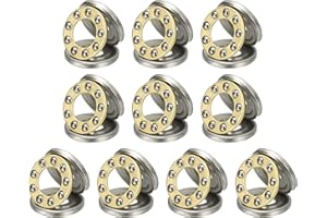 PATIKIL Thrust Ball Bearings 4x10x4 mm, 10 Pcs Chrome Steel Miniature Single Row Roller Miniature Ball Bearings for Conveyor Systems Machine Tools, Silver