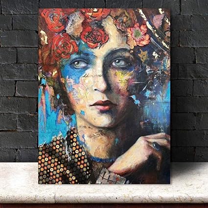 Valeriemantz Figure Abstraite Moderne Mur Wall Art Figure Abstraite Toile Peinture Art Art Portrait Imprimer Mur Photos Imprimer Toile Photo Decor Affiche Amazon Fr Cuisine Maison