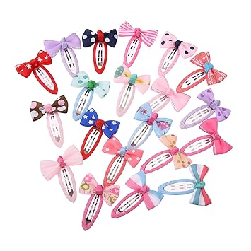 Amazon Com Munax 40 Pcs 1 8 Baby Girls Ribbon Hair Bow Clips