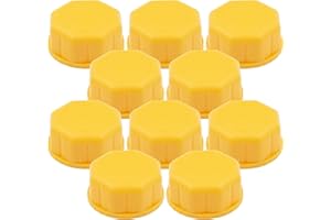 Seppicsa 10 PCS Gas Can Cap, Replacement Lid for Gasoline Storage Containers, Fuel Tanks, Water Jugs - Durable, Coarse Thread Design, Ideal for Portable Gas Cans and Metal Gas Tanks Yellow
