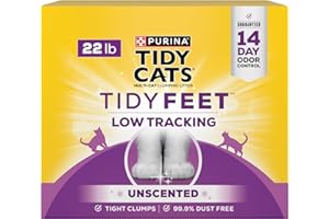 Purina Tidy Cats Tidy Feet Clumping Low Tracking Cat Litter with Odor Control – Unscented - 22 lb. Box
