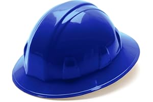 Pyramex Safety SL Series Full Brim Hard Hat, 6-Point Ratchet Suspension, Blue