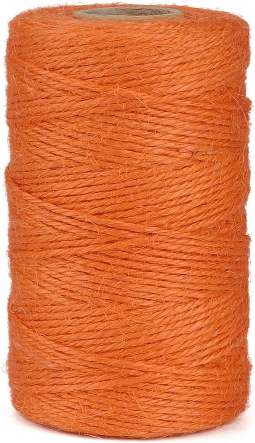 jijAcraft 100M Orange Jute String 2mm 3-Ply Craft Garden Twine