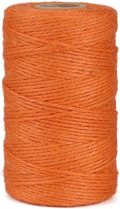 jijAcraft 100M Orange Jute String 2mm 3-Ply Craft Garden Twine