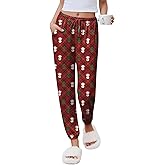 Ekouaer Womens Jogger Pajamas Pants Comfy Long Lounge Bottom,Drawstring Elastic Waist Sleep Pants with Pockets