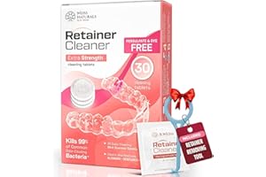 B. WEISS Weiss Naturals Retainer Cleaning Tablets, Invisalign Cleaner, Remove Stains, Odors & Plaque, FSA & HSA Eligible, Night Guard Cleaner PERSULFATE & DYE-FREE 1-Month Supply, Denture Cleaners, 30 Tablets
