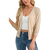 SECRETEYARD Womens Cropped Cardigan Knit Shrugs for Dresses V Neck Button Down Bolero Cardigans Sweaters