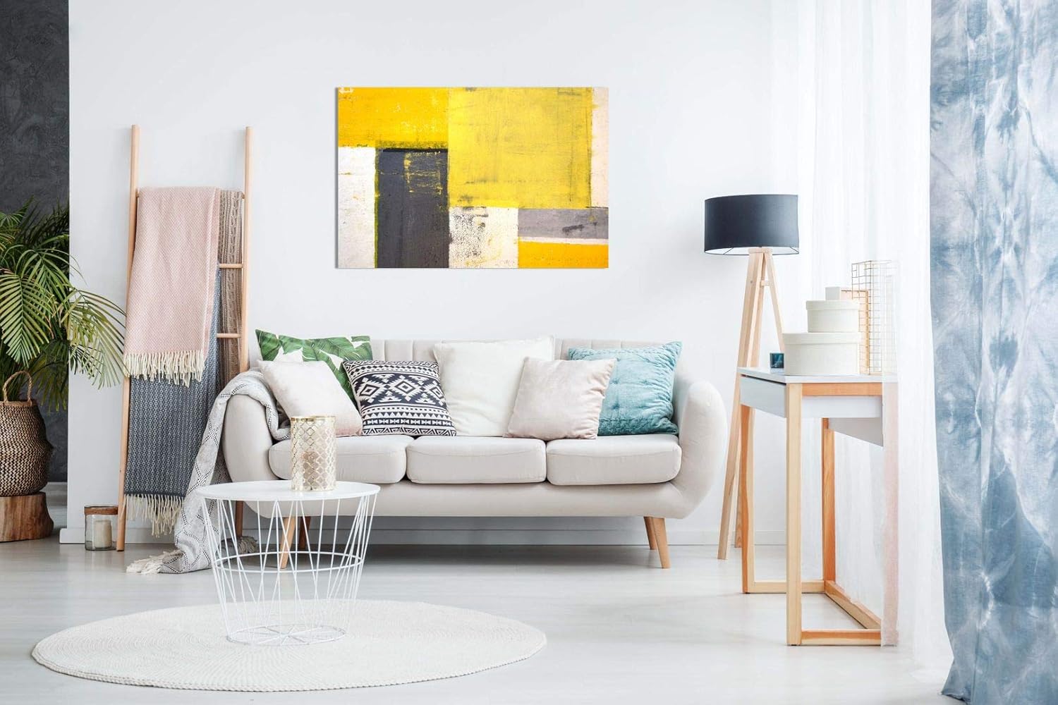 Murando Quadro Astratto 120x80 Cm 1 Pezzo Stampa Su Tela In Tnt Xxl Immagini Moderni Murale Fotografia Grafica Decorazione Da Parete Grigio Giallo Bianco Nero A A 0434 B A Amazon It Amazon It