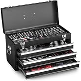 KBOISHA 438-Piece Mechanic Tool Set with 3-Drawer Metal Tool Box with Tools | SAE and Metric Socket Set, Auto Tool Kit with Combination Wrenches